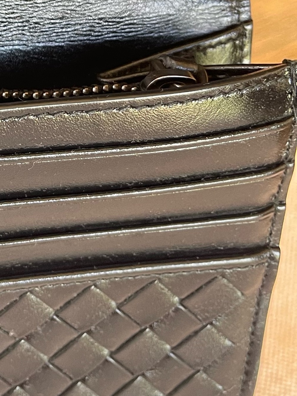 EUC BOTTEGA VENETA INTRECCIATO CONTINENTAL LAMBSKIN LEATHER WALLET BLACK ITALY - Picture 11 of 16